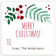 Merry Christmas Botanical Square Gift Stickers Image 2 of 2
